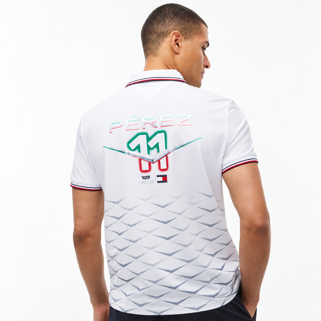 Polo Sergio Pérez Cadillac F1 2026 Blanco Tommy Hilfiger - vista 5