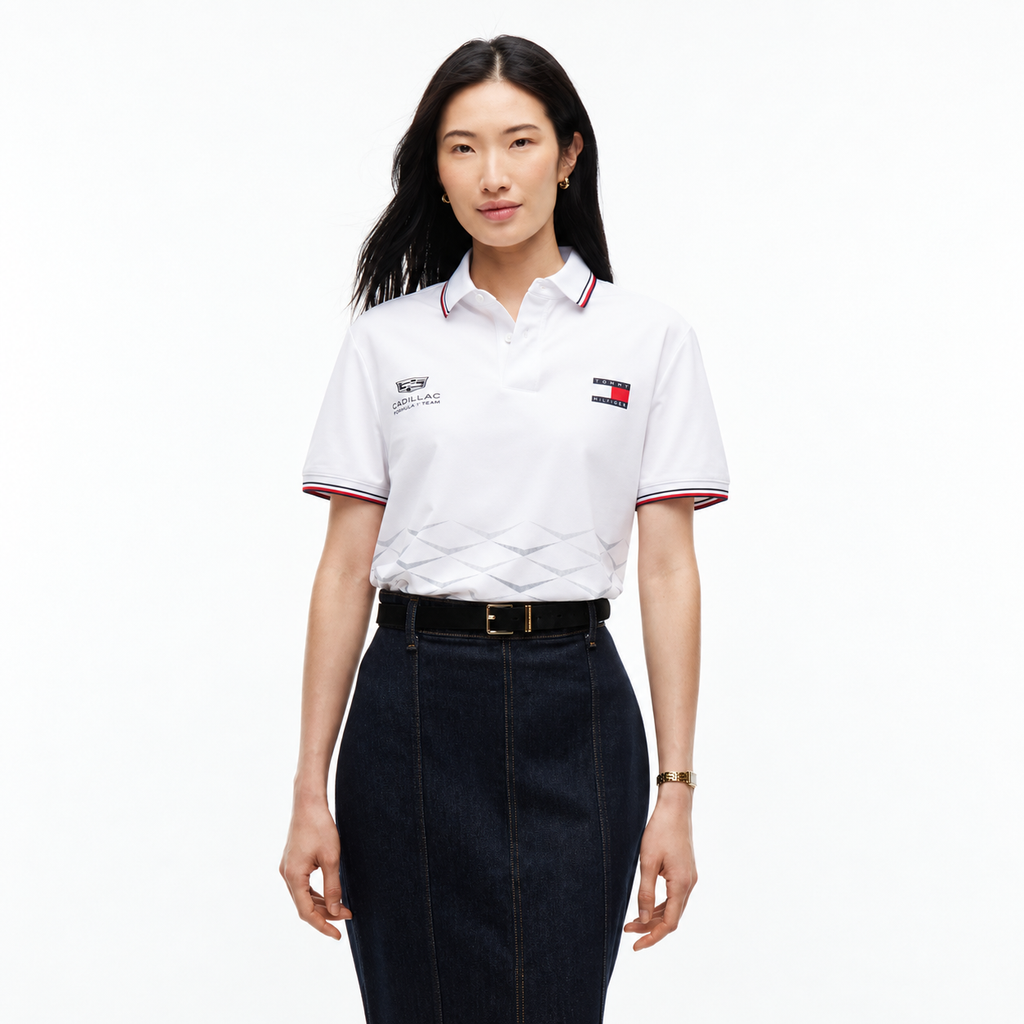 Polo Sergio Pérez Cadillac F1 2026 Blanco Tommy Hilfiger - vista 3